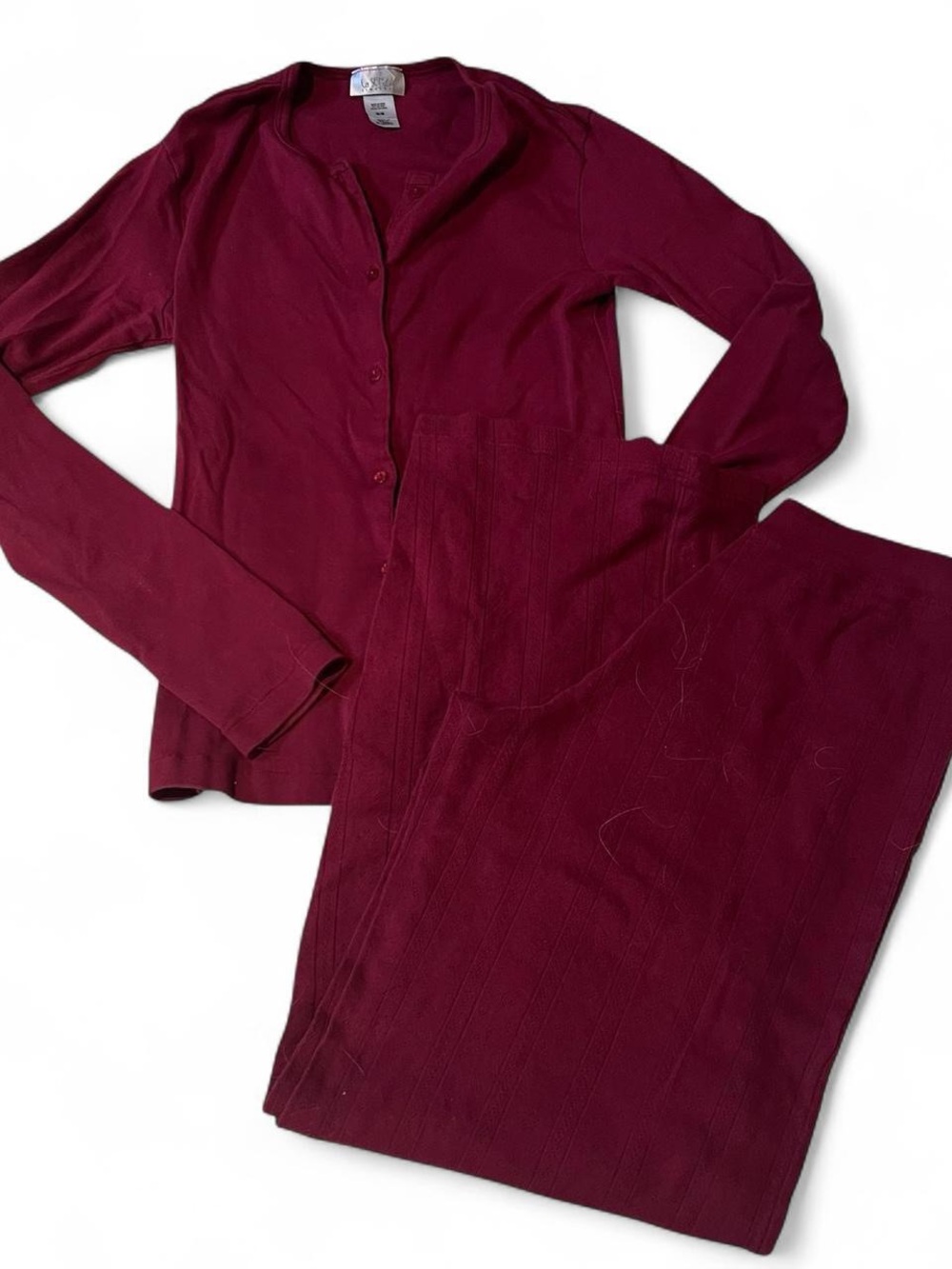 La Senza Burgundy Pointelle Pyjama Set